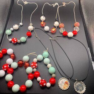 8ct Love Lucy Statement Bead & Bottle Cap Necklace & Bracelet Set